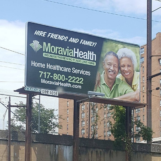 Moravia Health billboard advertisement